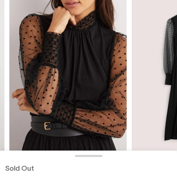 BODEN TULLED SLEEVE BLACK SEMI FITTED SMOCKED DRESS SIZE 8 NWT - Picture 13 of 13